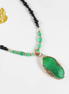 原创天然玛瑙水晶长款饰品毛衣链