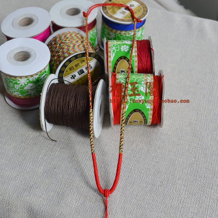 编织五彩线四股金刚结黄金玉佩项链绳儿童吊坠挂绳女男多色可选