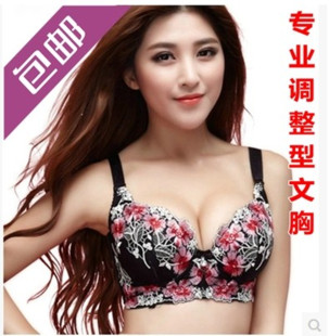 爆款 内衣刺绣BC杯D杯聚拢收副乳调整型大码 文胸36C38C40C90C 包邮