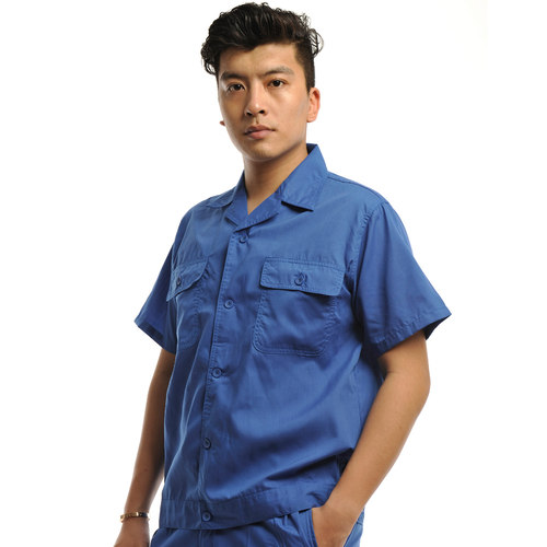 涤棉夏季半袖工装汽修劳保服