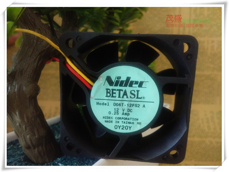 原装Nidec D06T-12PS2 A 12V 0.25A 3线变频器/机箱等多功能6厘米
