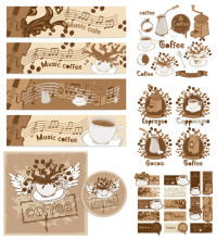 A1137矢量复古咖啡横幅海报音乐菜单模板横幅 AI设计素材