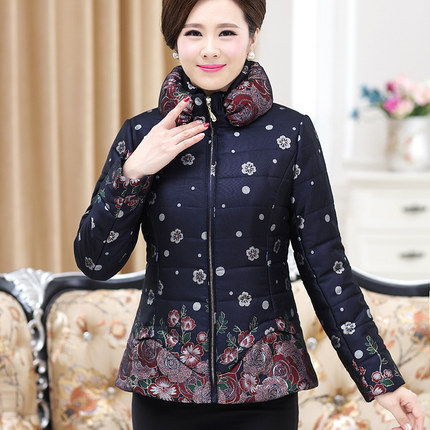 中老年女装妈妈装冬装棉衣女外套短款40-50-6