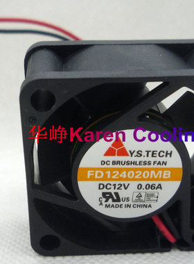 热卖全新原装4020 12V 0.06A FD124020MB 2线 散热风扇HZDO