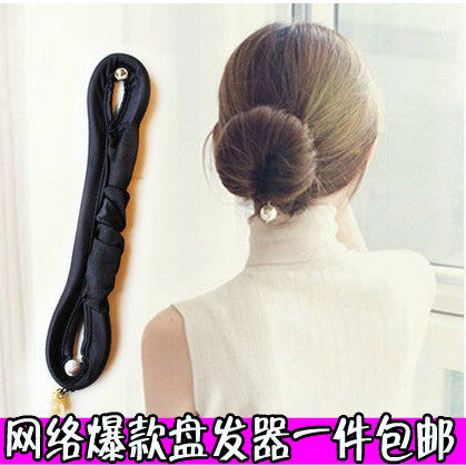 时尚韩国饰品美发棒百搭珍珠花苞头丸子头盘发器发饰头饰盘发工具