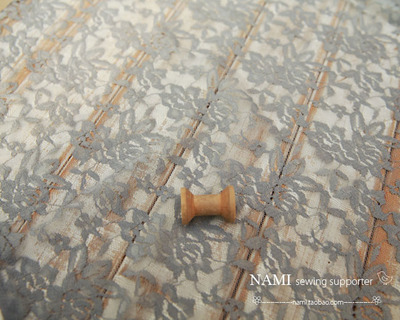 sewing supporter 灰色牡丹蕾丝