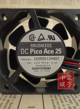 日本三洋 109R0612H402 6025 12V 0.11A 60*60*25MM 散热风扇