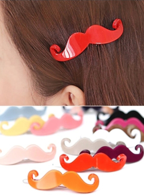 Angelrena韩国进口饰品 胡须 可爱果冻色边夹小夹子刘海夹F2