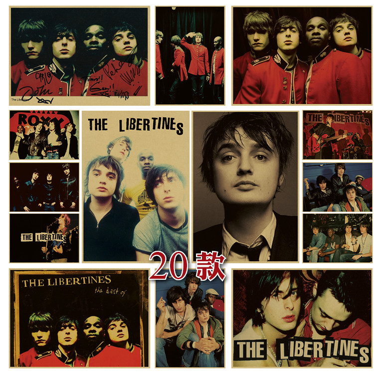 the libertines 浪子乐队摇滚乐队 复古怀旧 牛皮纸装饰海报墙画