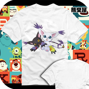 数码宝贝数码暴龙digimon黑迪路兽纯棉衣服T恤短袖