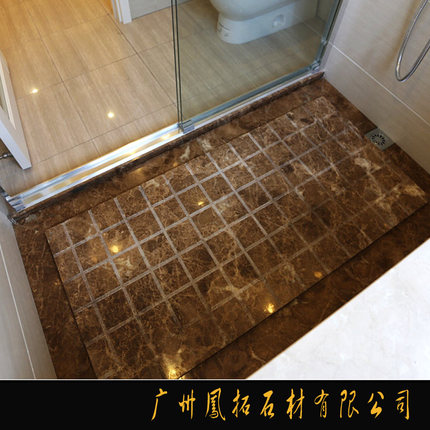 天然大理石淋浴房地面 大理石拉槽防滑 可定制各种规格拉槽方式