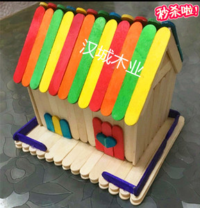 热销雪糕棒木棒diy手工制作小屋房子模型材料包冰棒棍木棍雪糕棍