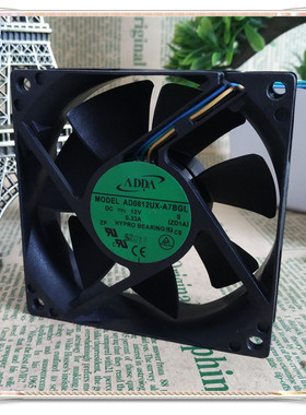 正品ADDA散热风扇8CM 8025 0.33A 12V AD0812UX-A7BGL 4线风扇