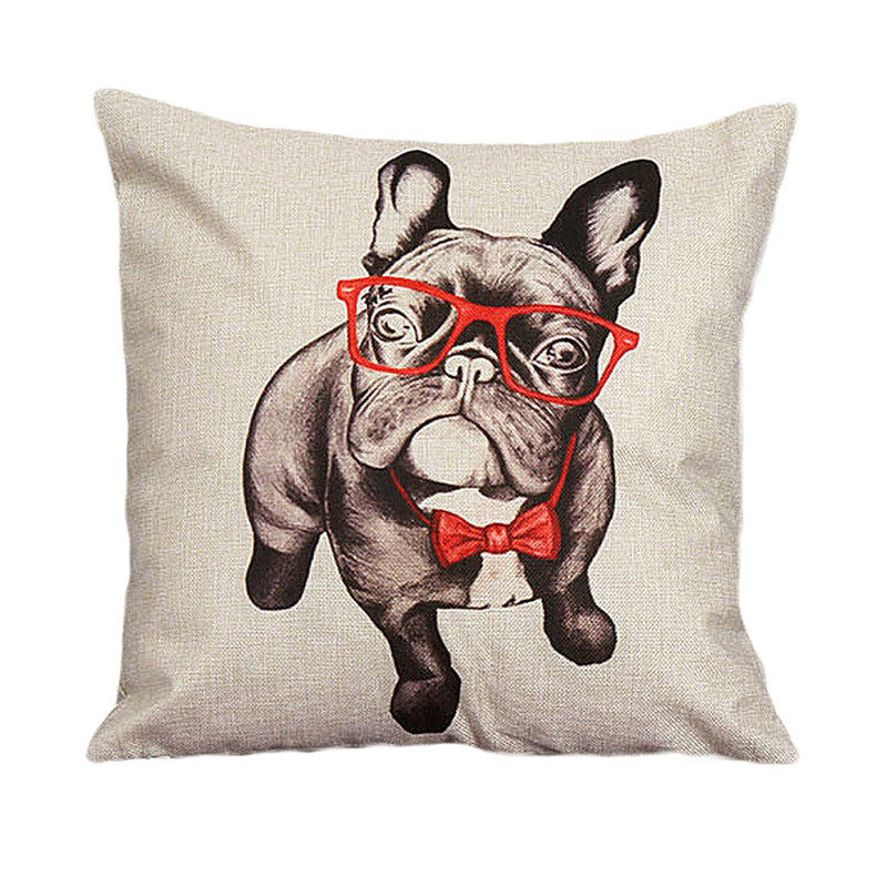 2016 Cute pillow case animal dog with glasses print cushionin the Office Equipment/Consumables/Related Services , Other Supplies , Other  category - from Buy2taobao.com to provide professional Taobao agent buy service