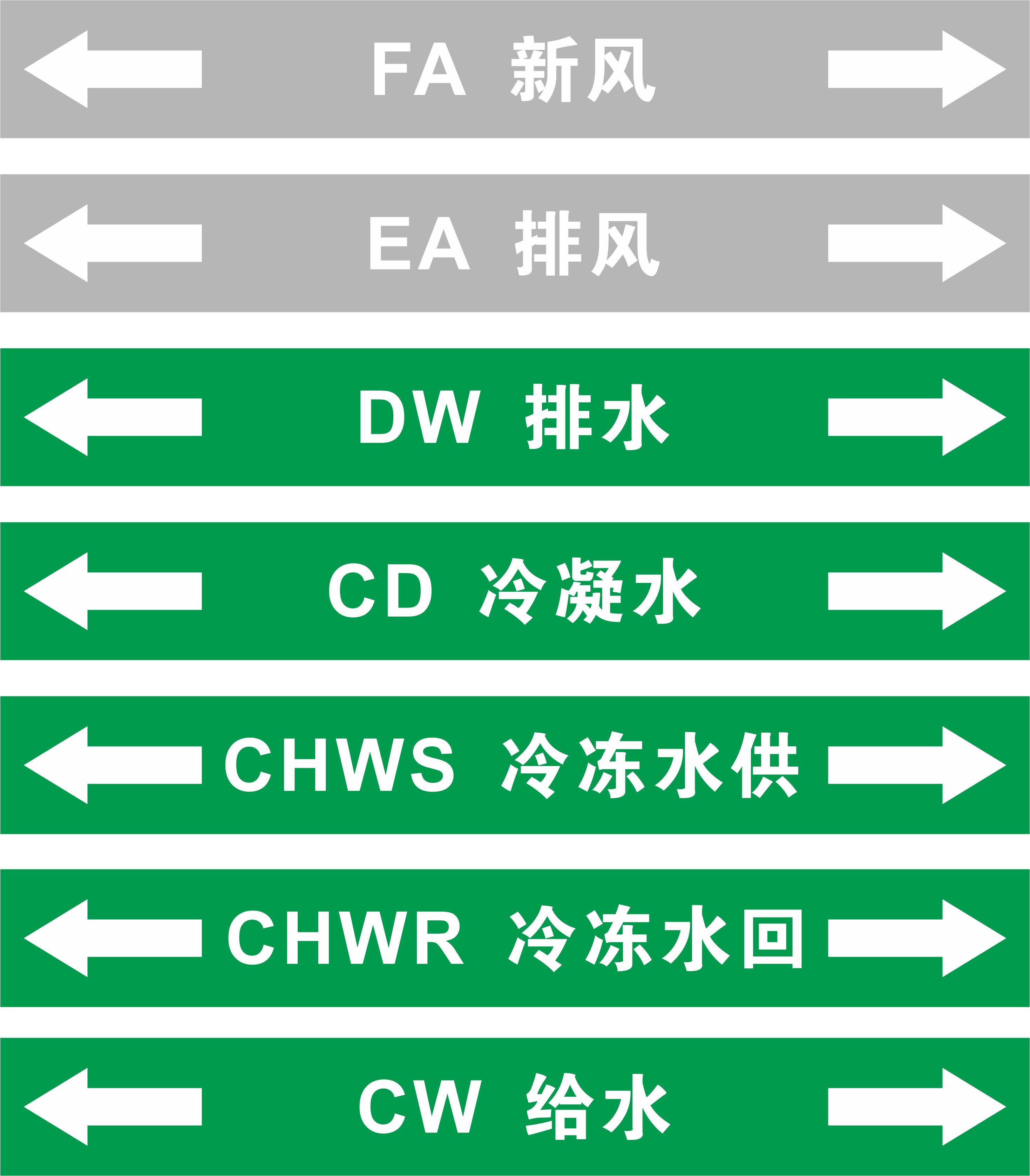 订做反光管道标识|冷冻水管道标不干胶标签