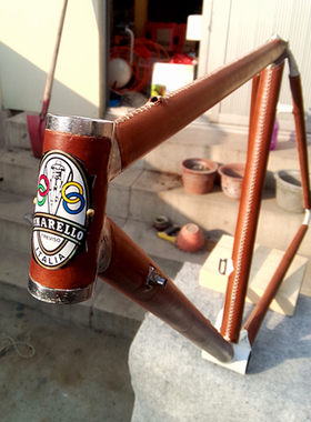 死飞车复古牛皮包车架DIY