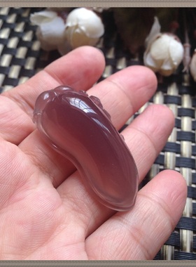 超水润天然原石无烤帝王紫福瓜蝙蝠手工雕刻玉髓吊坠男女同款19