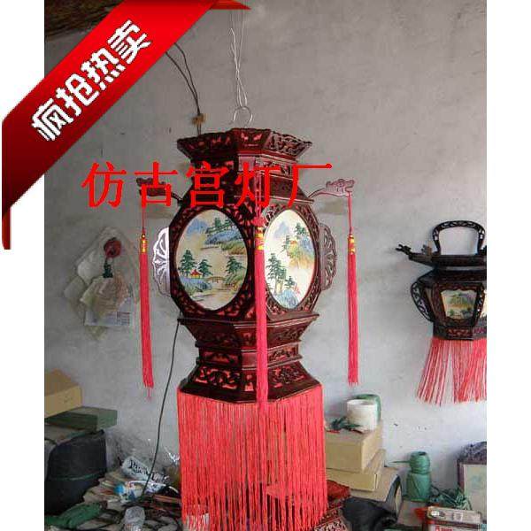 仿古宫灯中式宫灯灯具古典宫灯手绘木制宫灯客厅大球灯