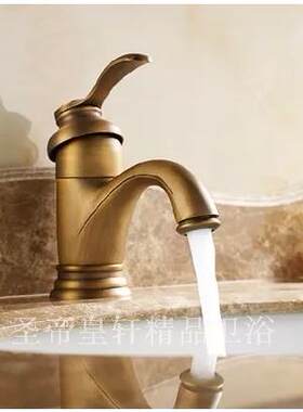 全铜欧式复古洗脸盆冷热水龙头