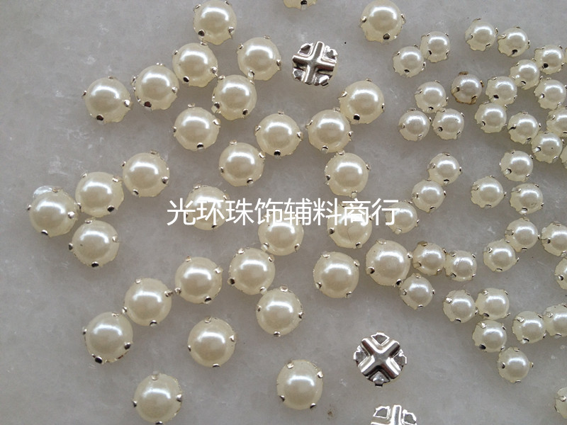 diy米白色仿珍珠辅料手工抓钻