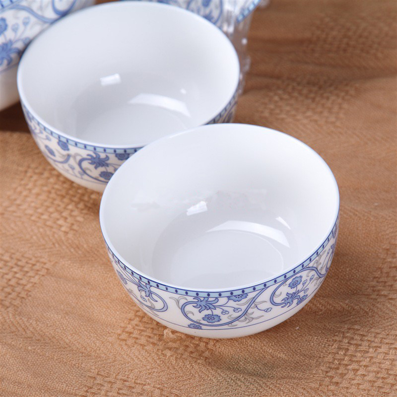 包邮逐鹿陶瓷釉中彩新骨瓷餐具芙蓉争艳饭汤圆碗面碗盘碟套装礼品