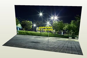 1比6 12寸城市社区 公园 道路 人偶城市建筑车模汽车场景模型