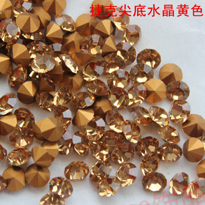 捷克水晶黄色耳坠头饰贴钻