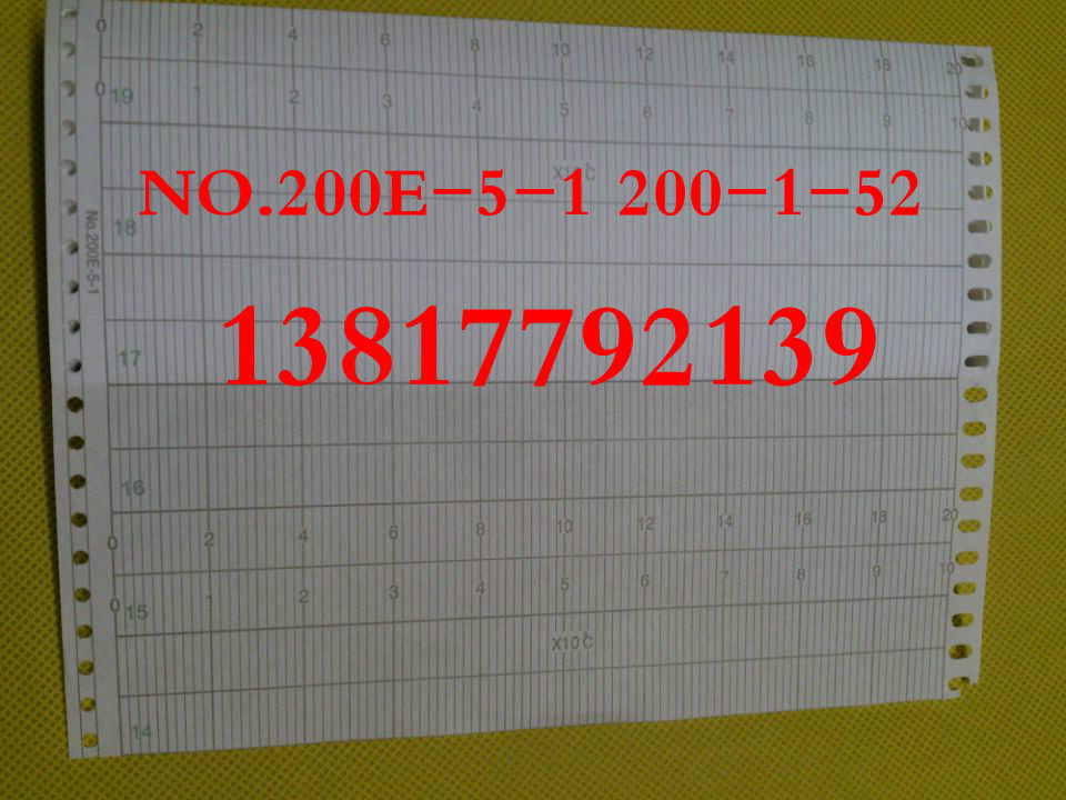折叠式仪表记录纸温度表NO.200-1-52NO.200E-5-1显示0-100 0-200