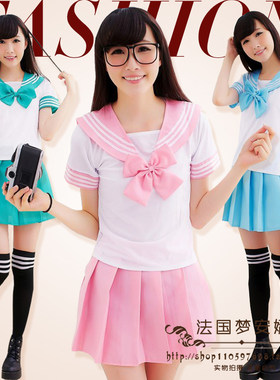 日韩水手服套装学院派动漫短裙子