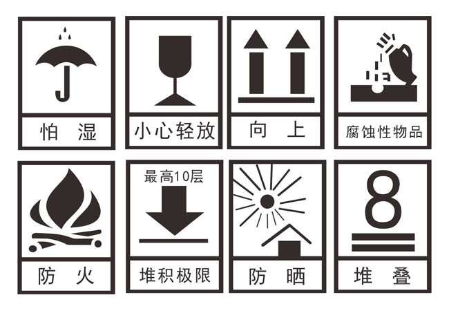 包装运输警示标志cdr矢量素材 常用包装箱 纸箱提醒标示 设计素材