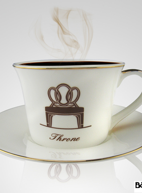 后现代新古典简欧法式样板房软装饰品摆件骨瓷金边咖啡杯具热销款