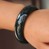 天天特价 新疆天然A级和田墨玉手镯黑青玉墨绿玉镯玉石