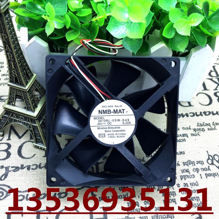 原装日本 NMB 3610RL-05W-S49 DC 24V 0.22A 9cm变频器散热风扇