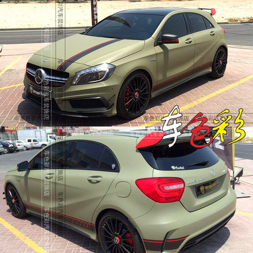 奔驰侧裙a级车贴花