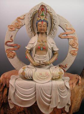 陶瓷石湾公仔风水镇宅观音工艺品