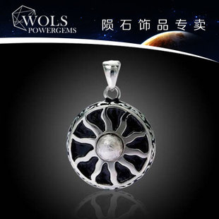 正品 镍铁陨石 WOLS 天铁复古不锈钢镶嵌圆形太阳吊坠GIBEON