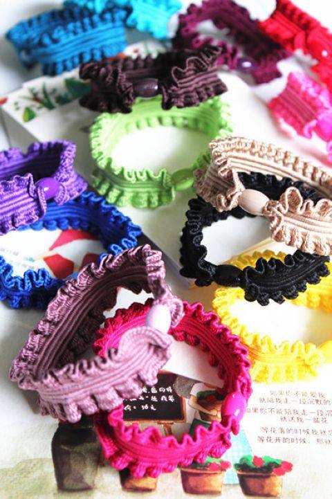 kknekki进口花边墨绿色儿童发饰