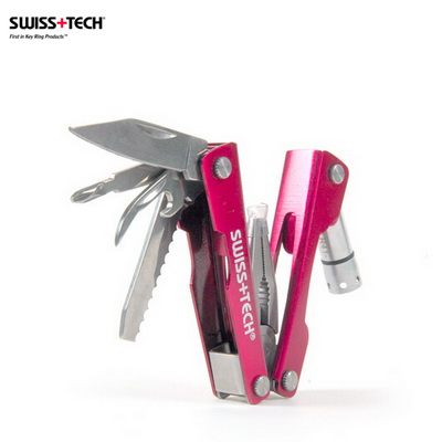 正品瑞士科技Swiss+Tech多功能工具钳8合1带灯迷你钳EDC口袋工具