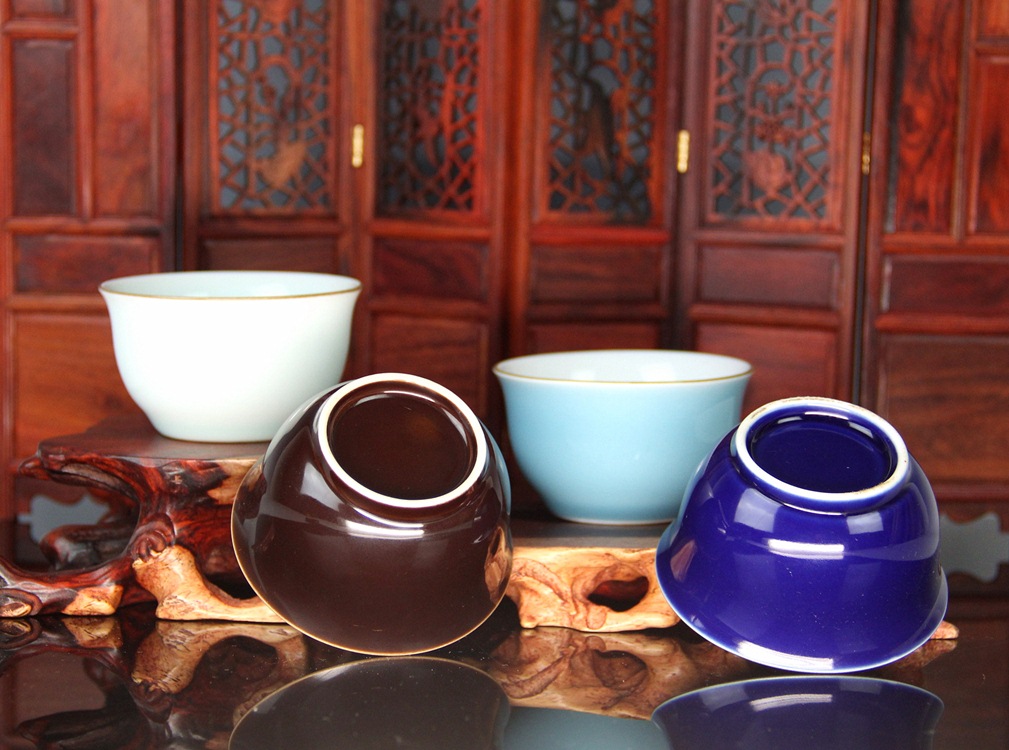 昌南3号仿古瓷器霁蓝釉茶杯