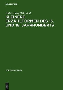 【预售】Kleinere Erzahlformen Des 15. Und 16...