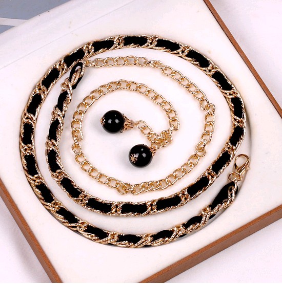 金属腰链女配裙子夏季百搭连衣裙装饰细腰带大码加长胖MM裙带配饰