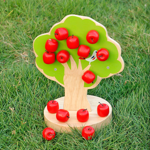 获奖玩具磁性苹果树学数数分果果木制儿童益智玩具早教教具套装
