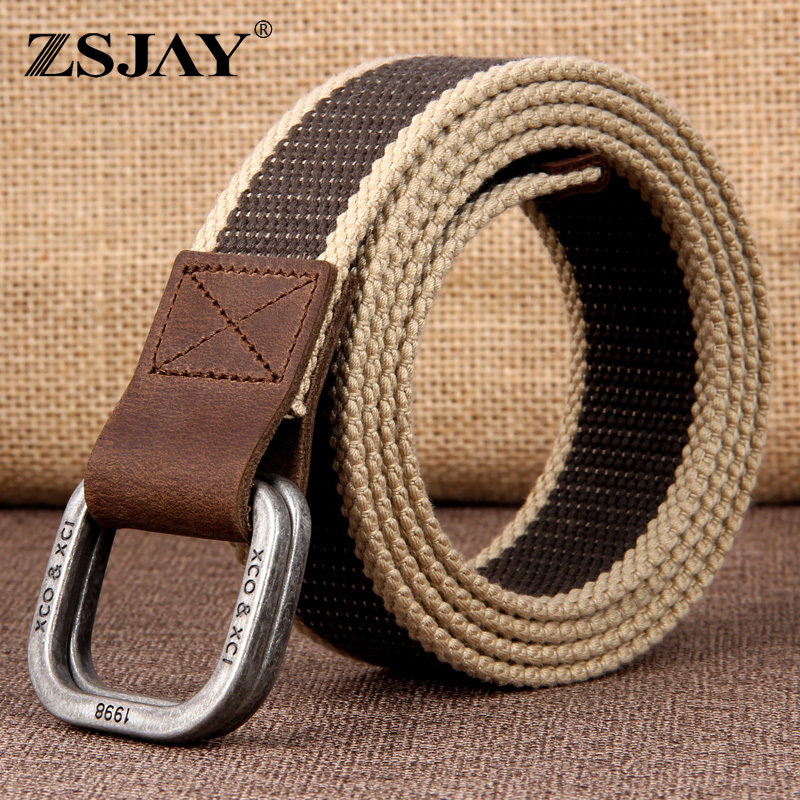 战术鸟双环扣帆布腰带男士复古风帆布皮带牛仔裤带加长学生裤带潮