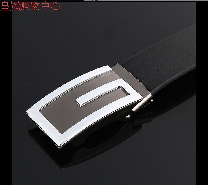 银G男士皮带 无牙扣自动扣腰带 商务裤带真皮 牛皮皮带潮男包邮