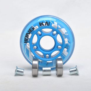 HK skate wheels, inline skates, roller skate accessories, PU wheels, transparent red, blue, pink, noiseless and smooth