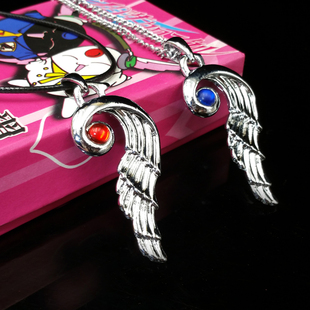 百变小樱宝石吊坠装 羽翼带红蓝钻项链饰品 饰女生礼物 爱神 现货