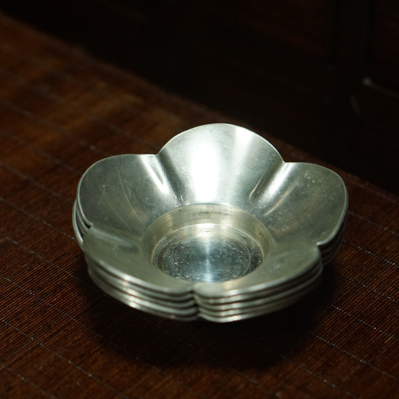 日本金属整套银色实用杯托