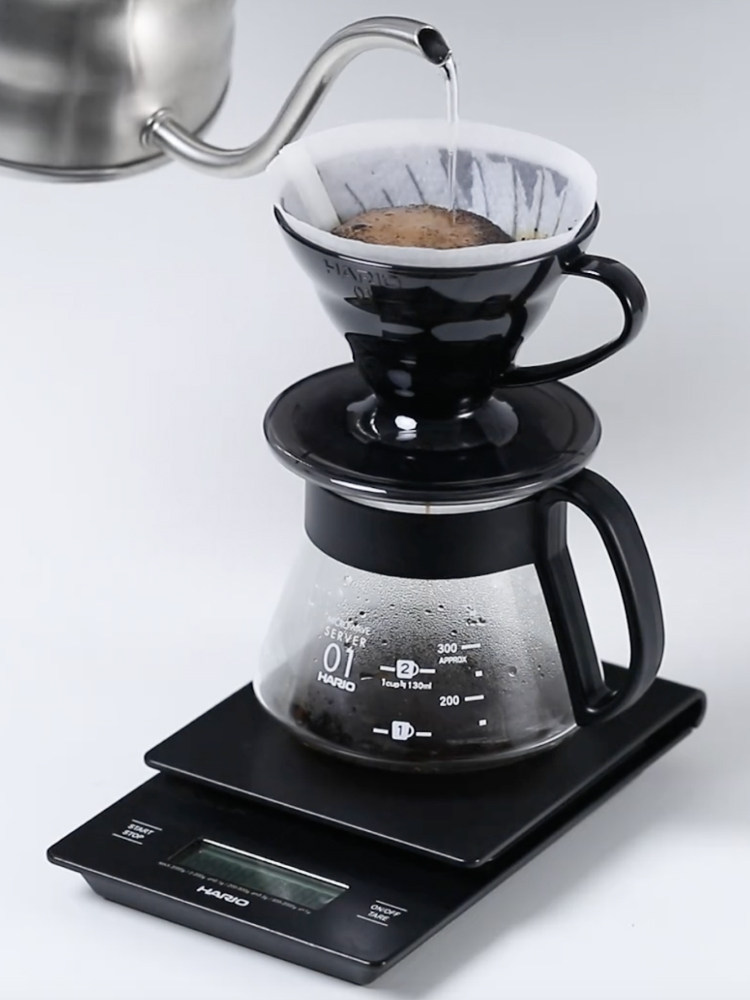 HARIO Japan imported coffee hand punch pot V60 Stainless steel fine mouth cloud pot VKB-100 120