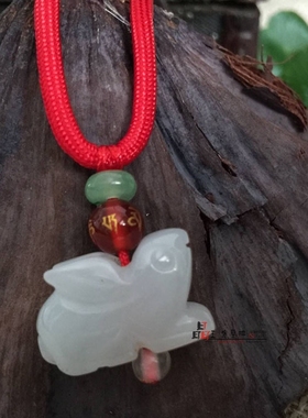 天然翡翠玉兔属狗福猪吊坠包邮