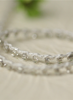 管珠连线细绳水晶亚克力玻璃米珠子花边手工编织辅料配件透明灰色